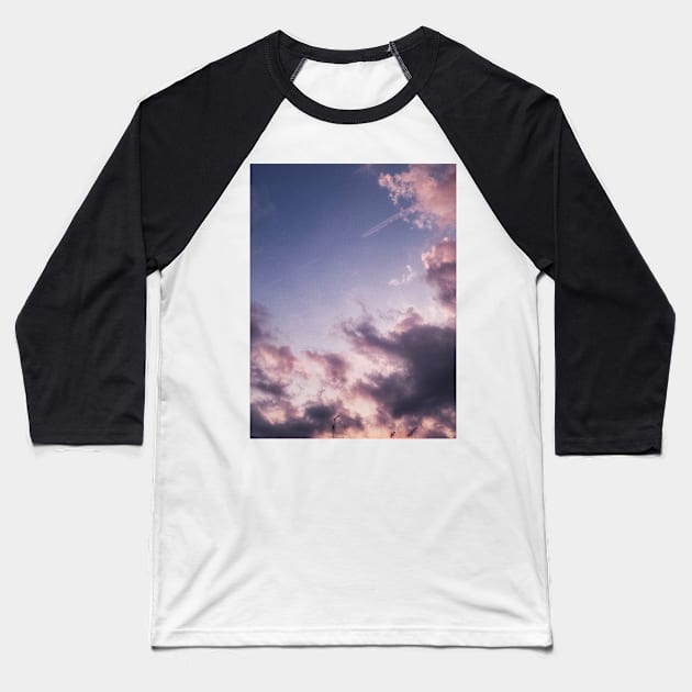 Sunset Sky Purple Clouds Baseball T-Shirt by eleonoraingrid